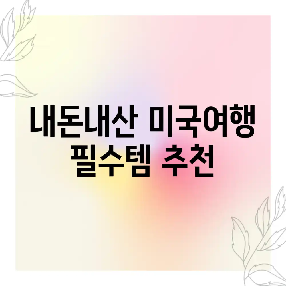내돈내산 미국여행 필수템 추천