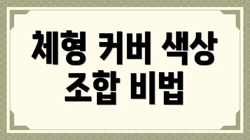 체형 커버 색상 조합 비법