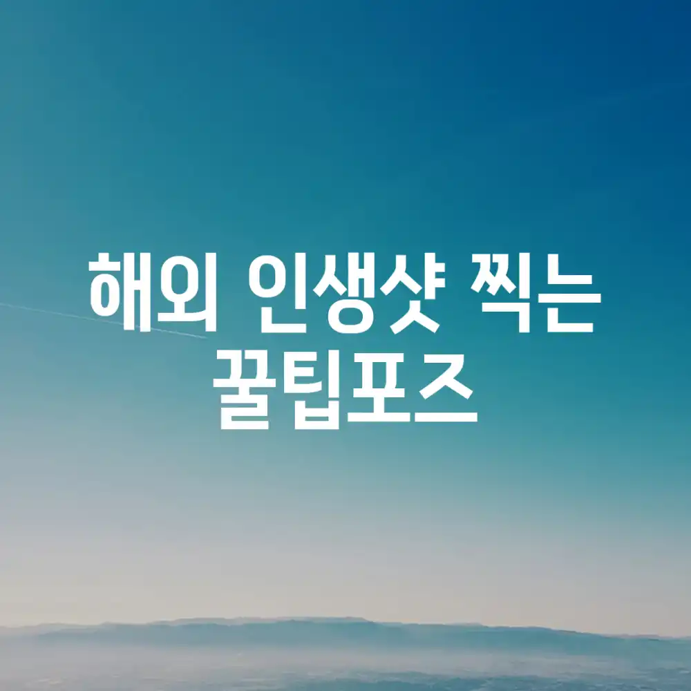 해외 인생샷 찍는 꿀팁&포즈