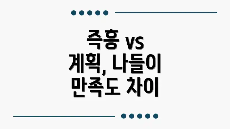 즉흥 vs 계획, 나들이 만족도 차이