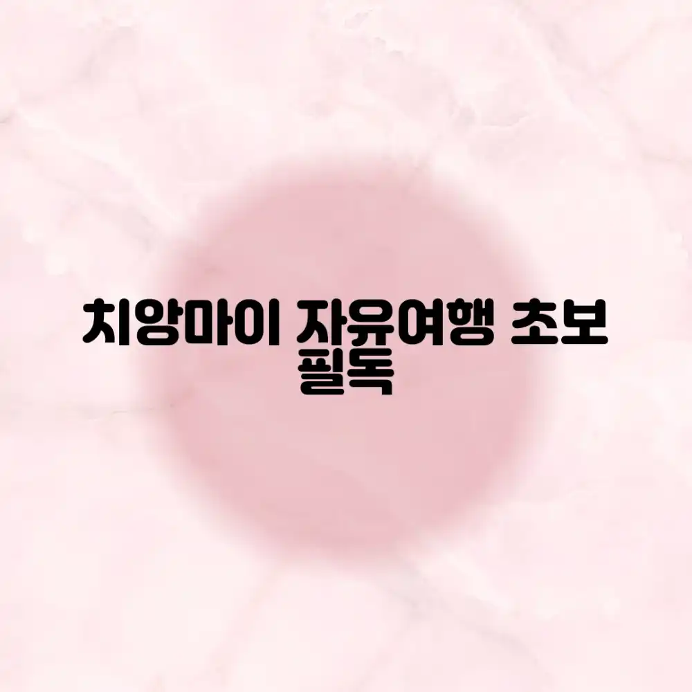 초보자를 위한 치앙마이 자유여행, 어디부터 시작할까?