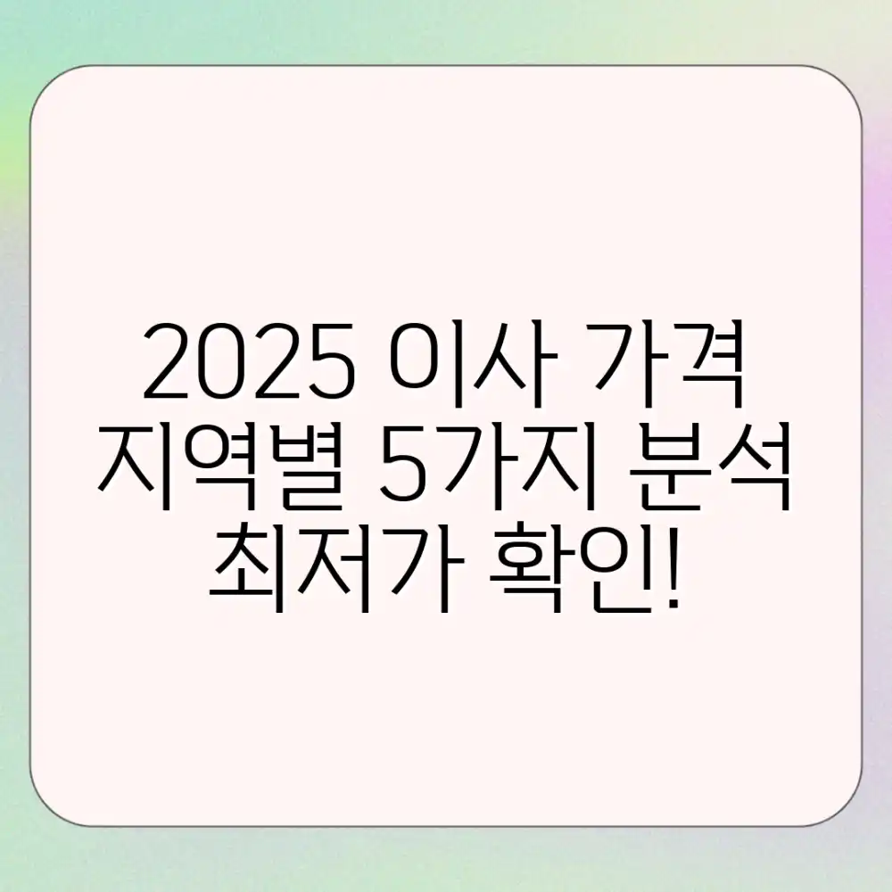 2025 포장이사 가격: 지역별 변동 5가지 분석