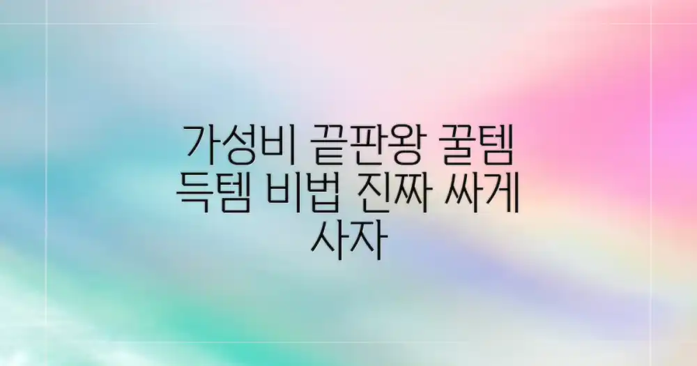 가성비 득템 전략