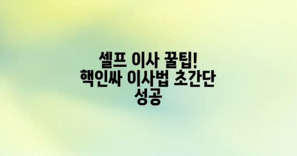 셀프 이사, 꿀팁 대방출