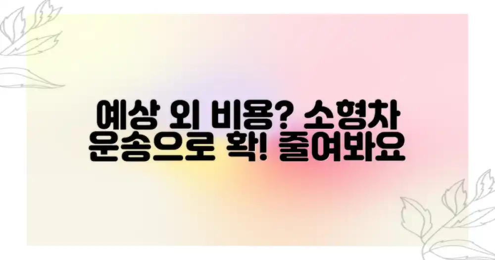 예상 외 비용, 소형 차량 운송으로 절감