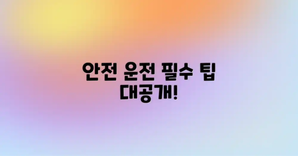 안전 운전 팁 대방출