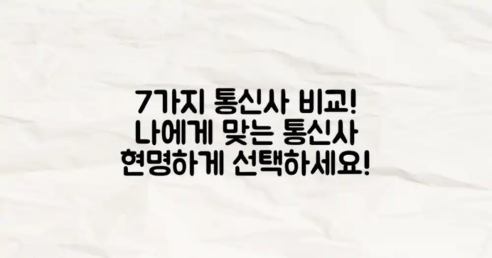 7가지 통신사 비교 및 선택 가이드