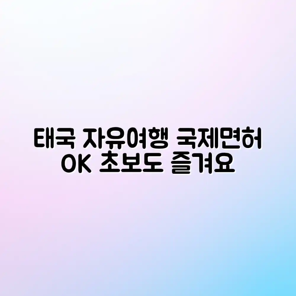 국제면허로 태국 자유여행, 초보도 OK!