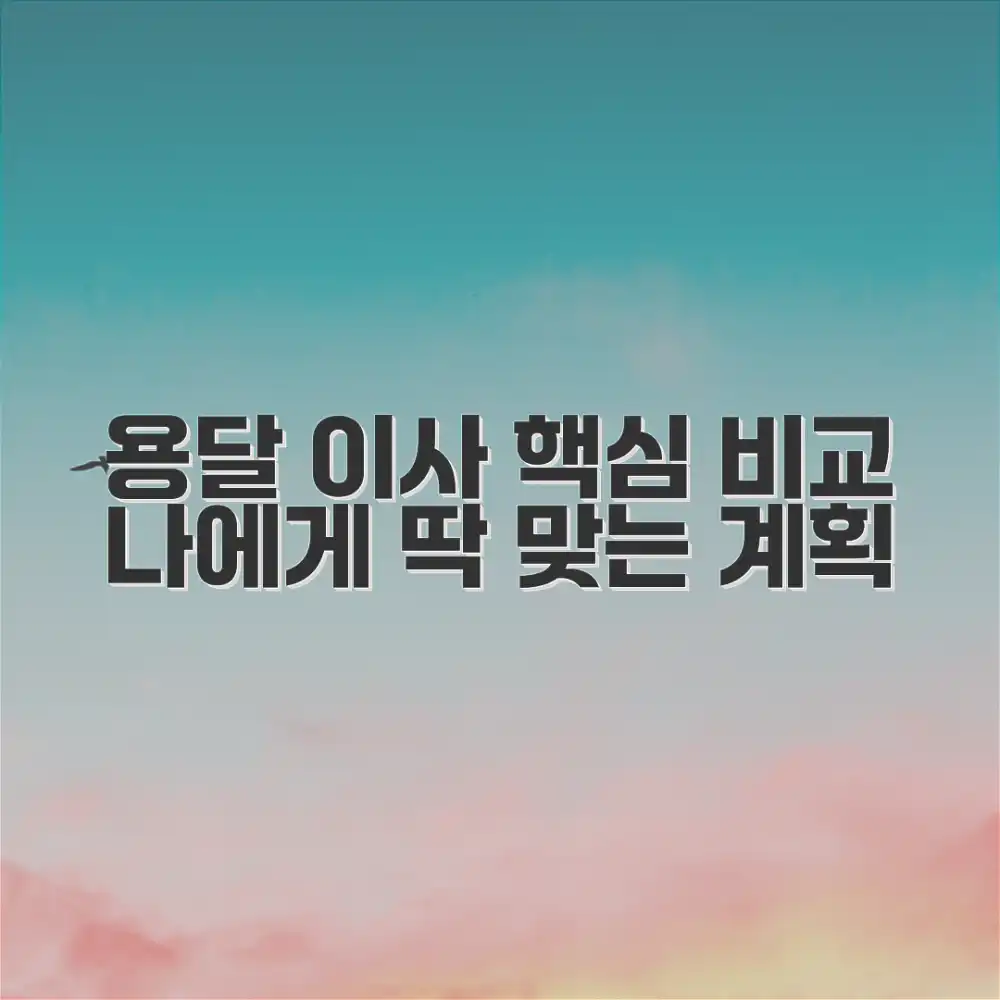 용달 이사 비교: 나에게 맞는 이사 계획은?