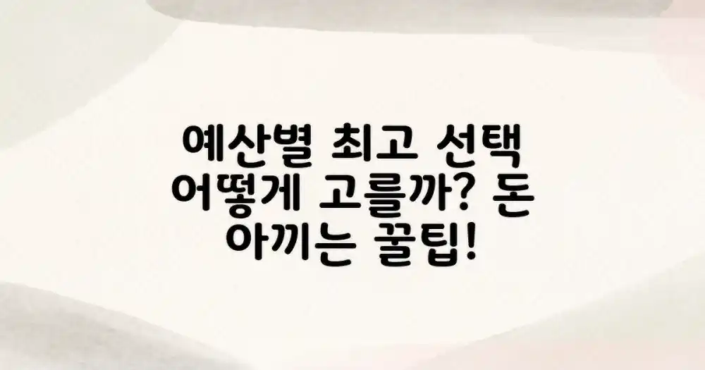 예산별 최고 선택, 어떻게 고를까?