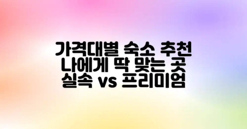 나에게 맞는 숙소는? 가격대별 비교 분석