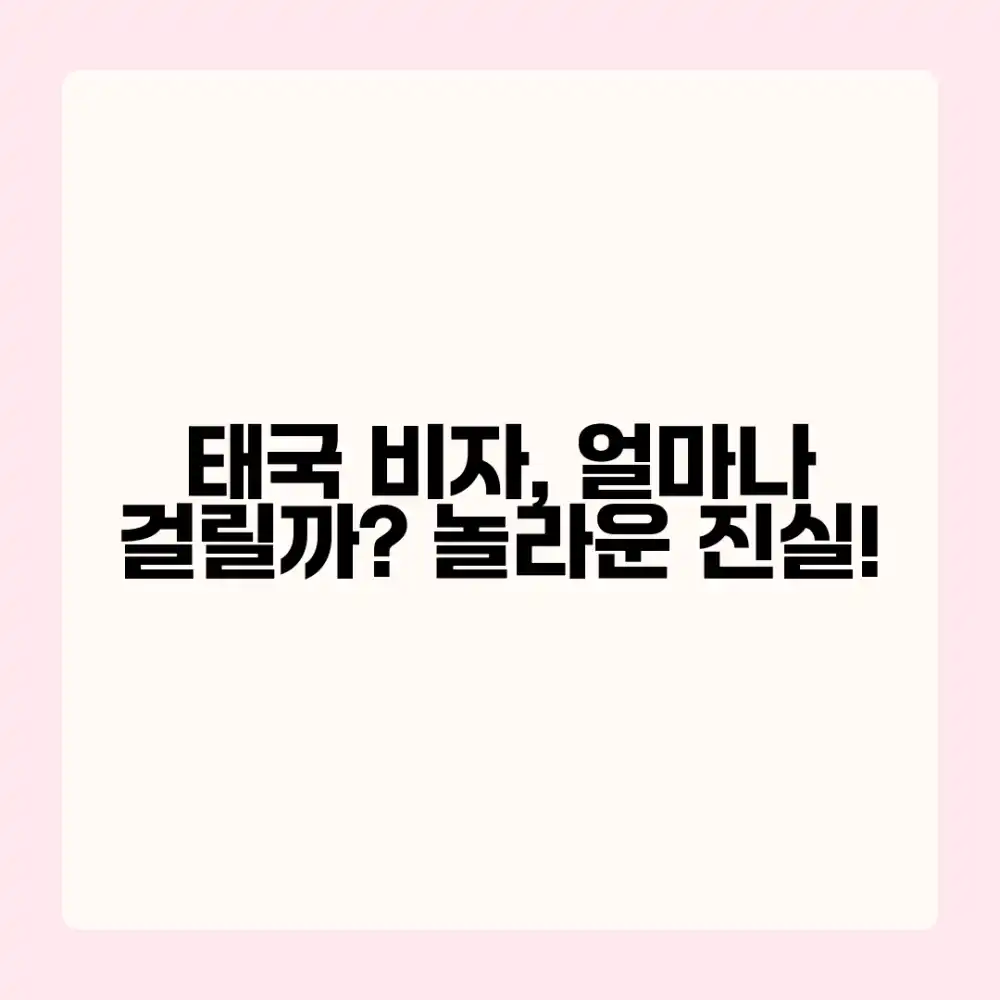 태국 비자 신청, 놀라운 소요 시간?!