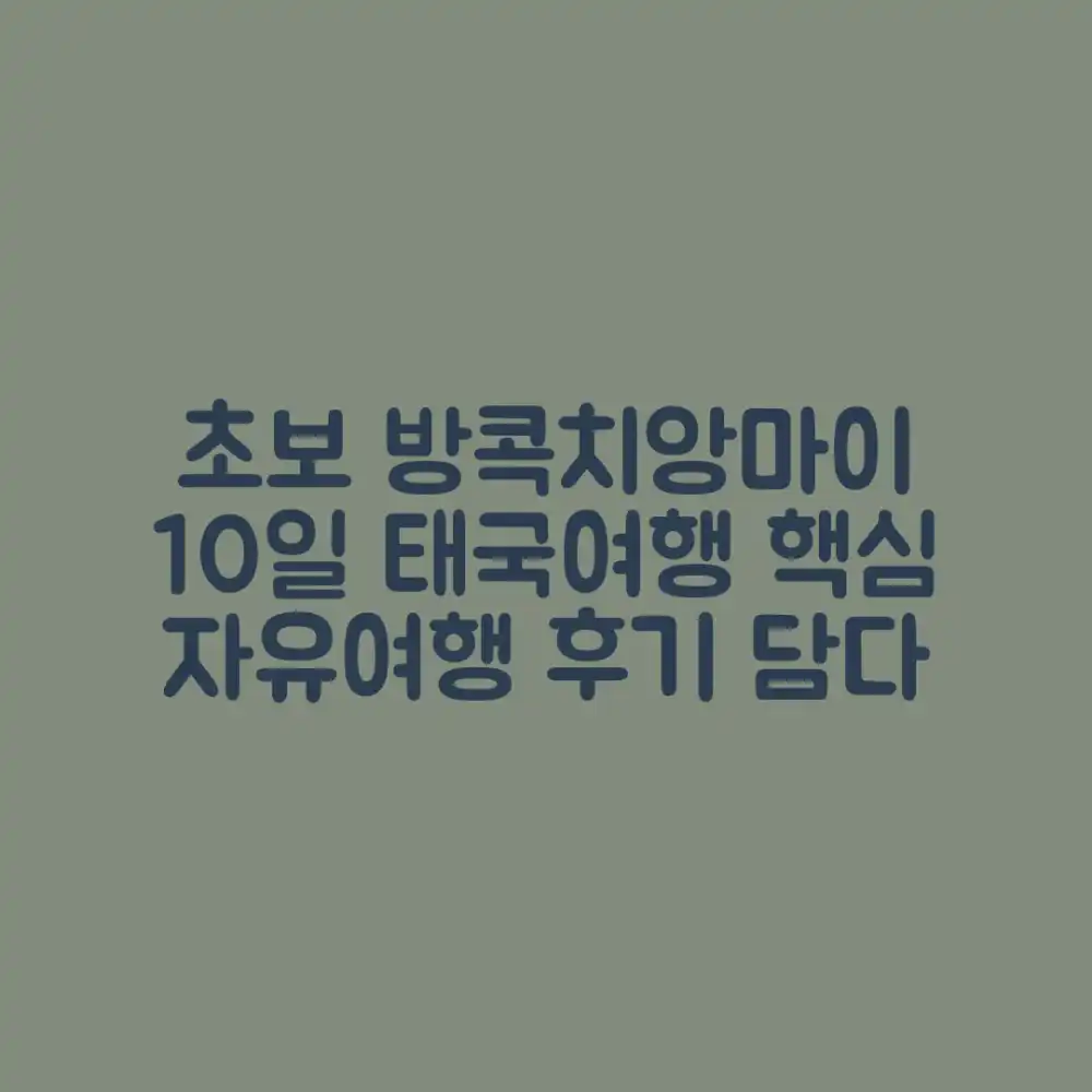 초보자도! 방콕&치앙마이 10일 태국 자유여행 후기