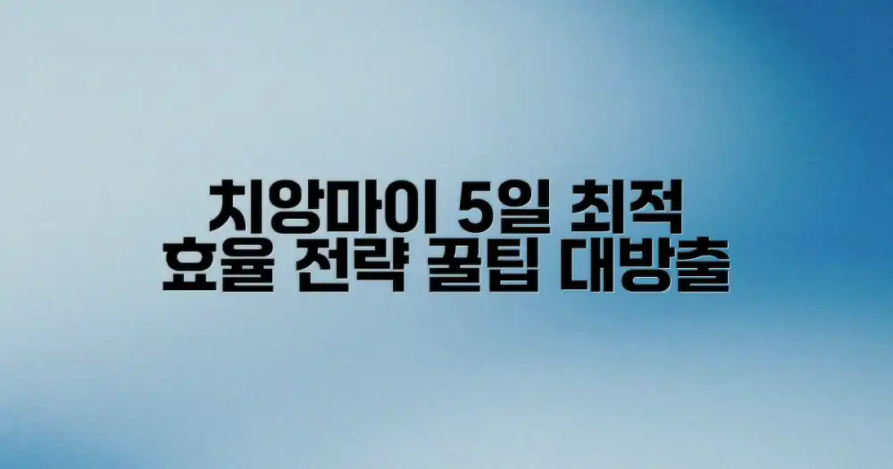 5일 치앙마이 여행, 최고의 효율을 위한 전략