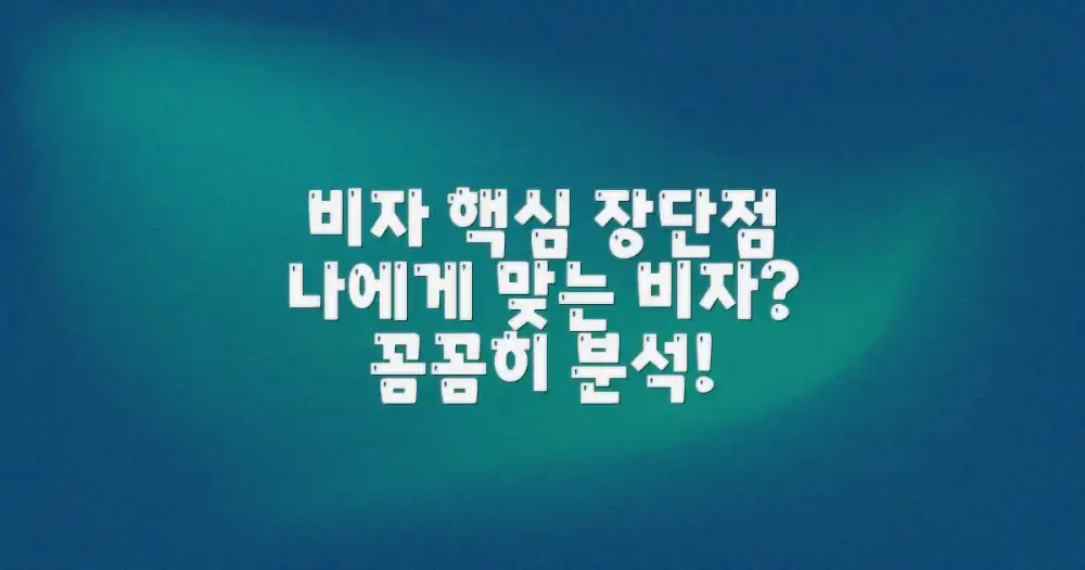 핵심 장단점 분석: 나에게 맞는 비자는?