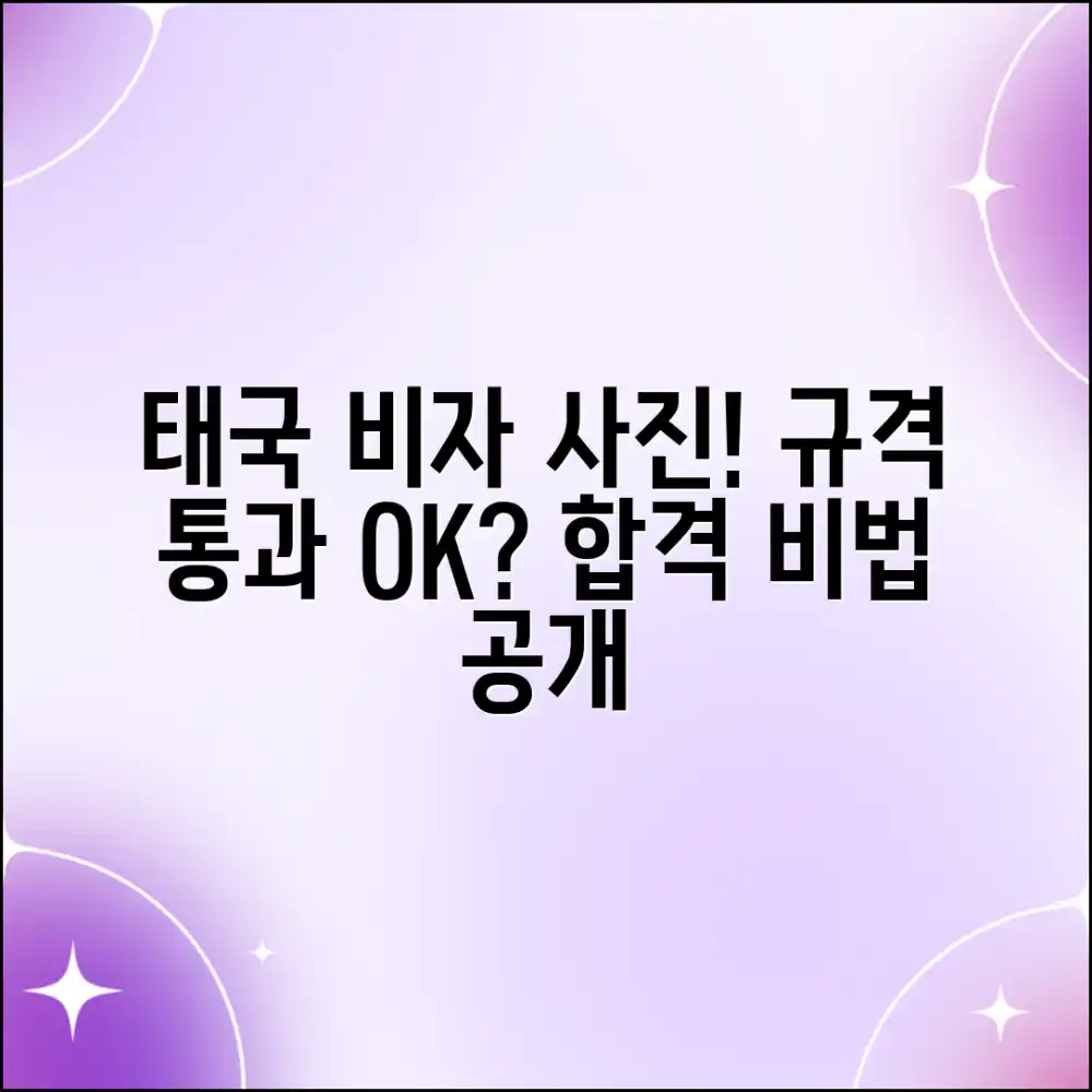 태국 비자 신청, 사진 규격 통과할 수 있을까요?