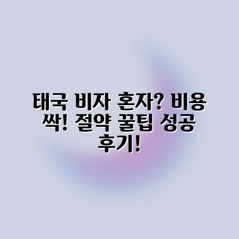 놀라운 태국 비자 혼자 신청! 비용 절감 꿀팁
