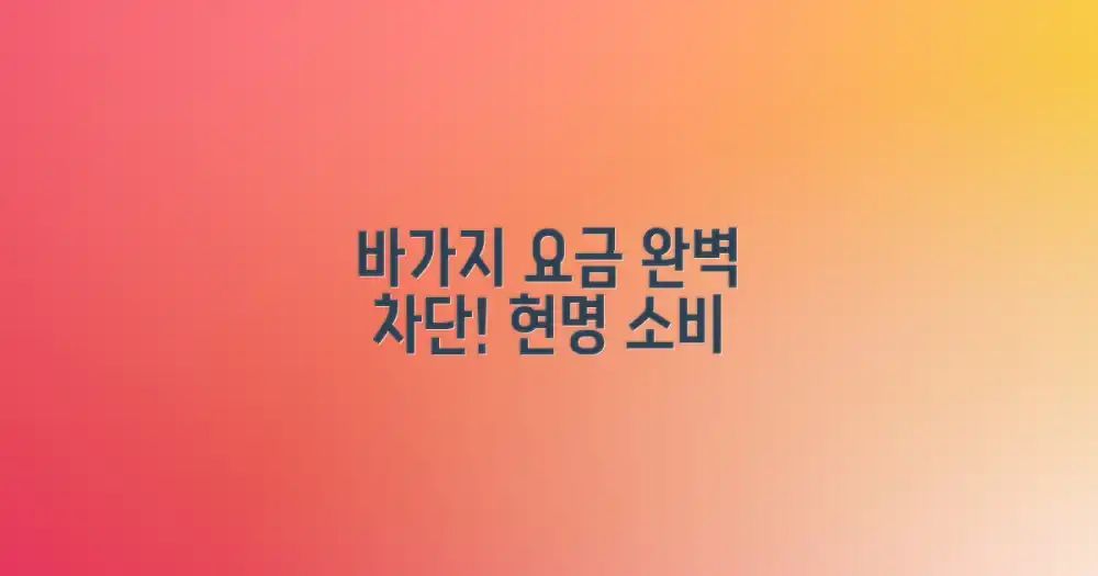 바가지 요금 걱정 끝