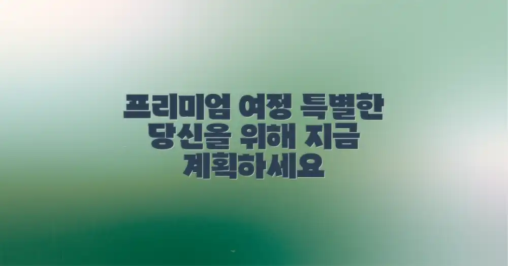 프리미엄 여정을 계획하세요