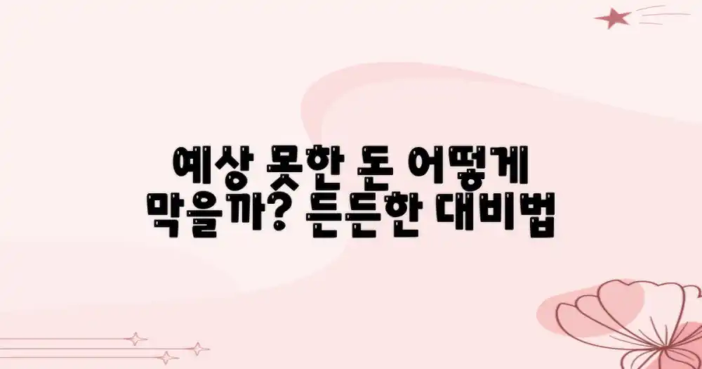 예상치 못한 지출, 어떻게 대비할까?