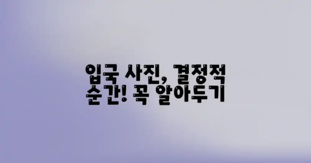 입국 허가 사진, 왜 중요할까?