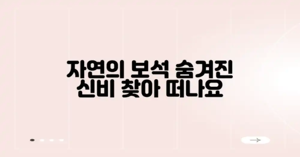 신비로운 자연 속 숨은 보석