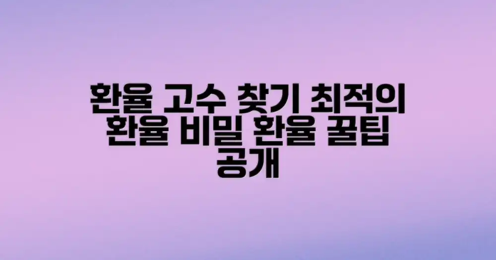 최적의 환율, 어떻게 찾을 수 있을까?