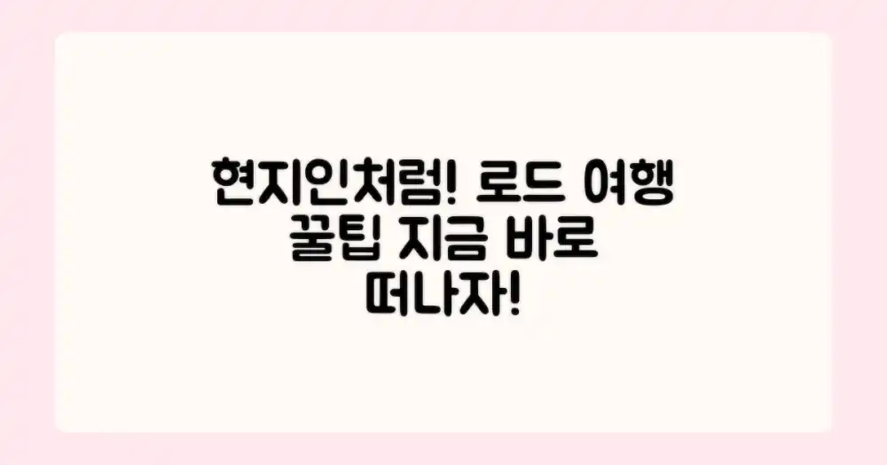 현지인처럼 즐기는 로드 트립 팁